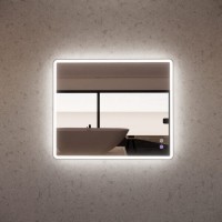 Rectangle Led Mirror With Brushed Nickel Framed